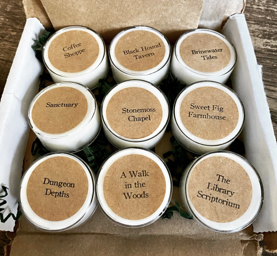 9 tea light candles in a box