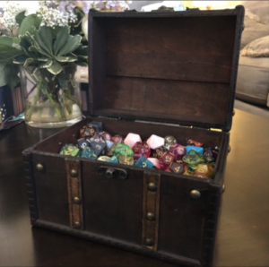 Wooden Chest of Dice