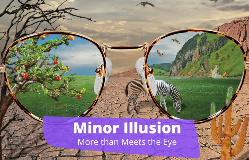 Text reads: Minor Illusion More than Meets the Eye