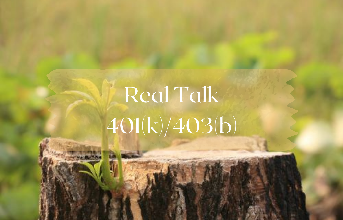 text reads Real Talk 401K 403B