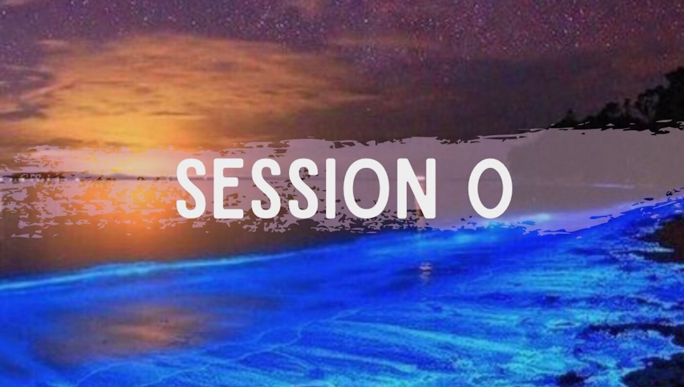 Text Reads: Session 0 over an ocean at night