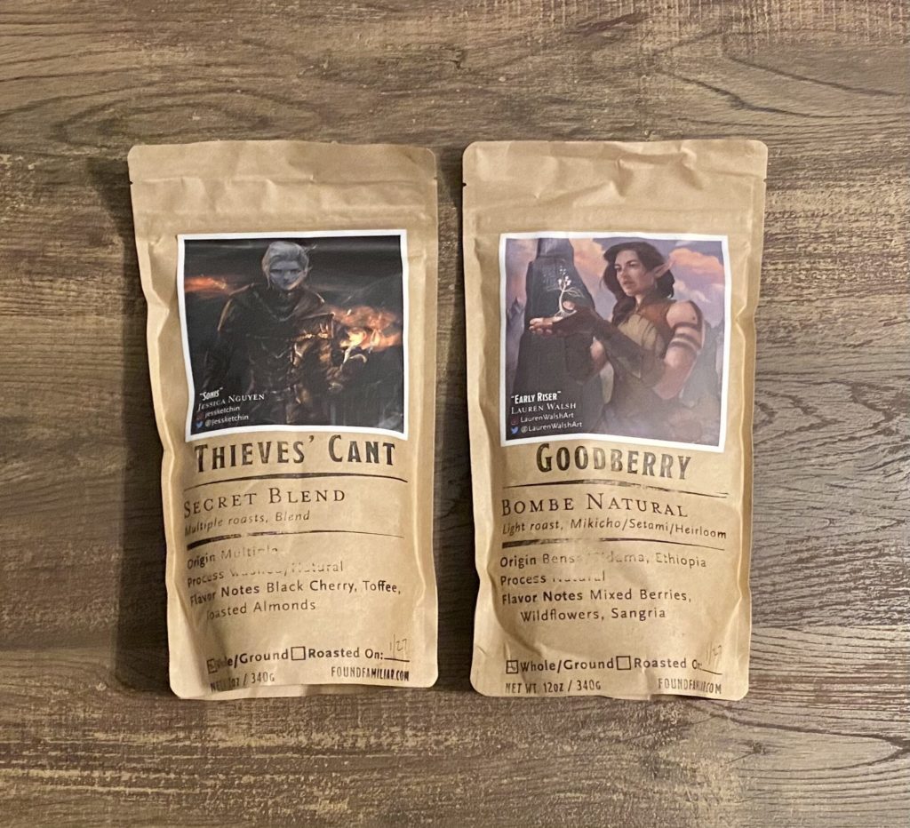 2 bags of coffee: Thieve's Cant and Goodberry