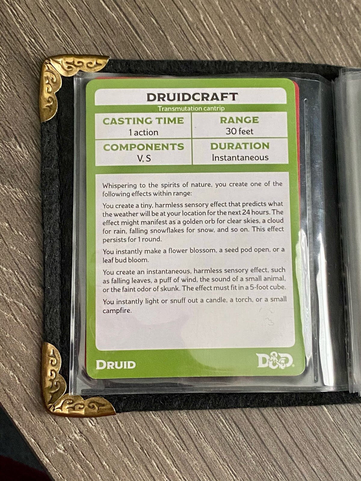Druidcraft Spell Card