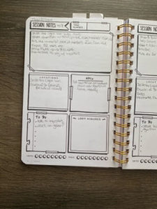 Session Notes Page