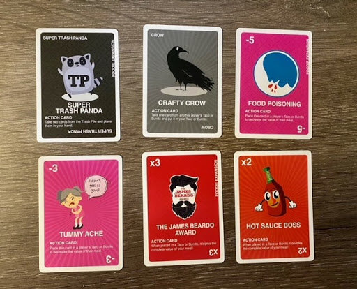 Taco vs Burrito Special cards with names like Craft Crow and Trash Panda