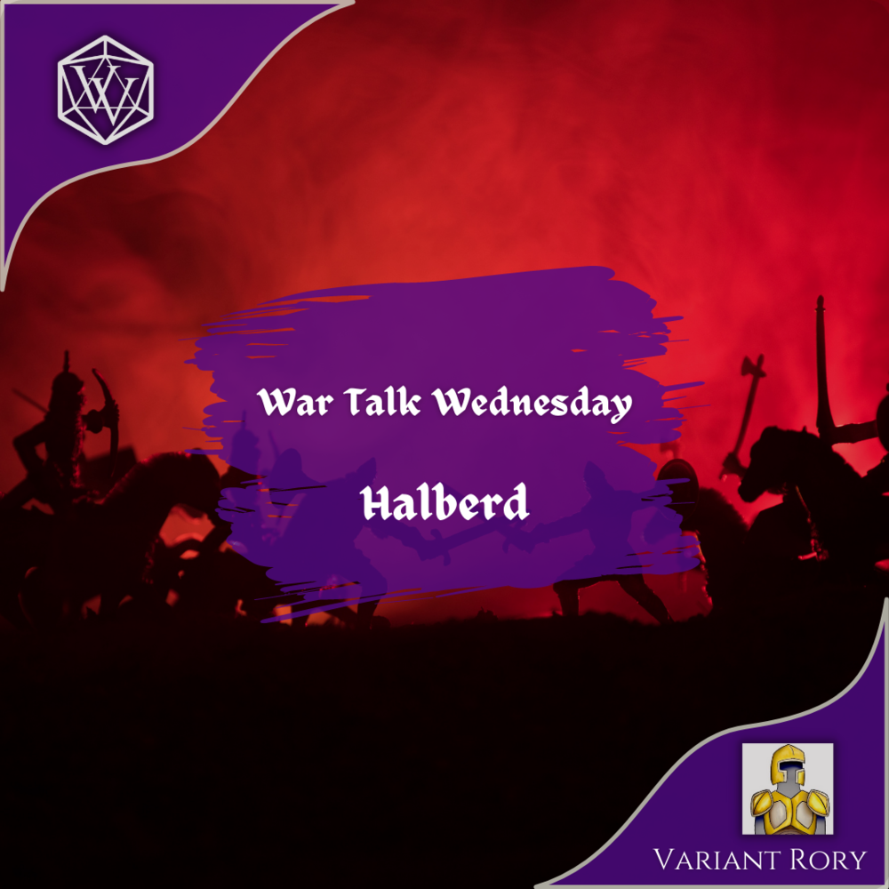 Text reads War Talk Wednesday Halbred