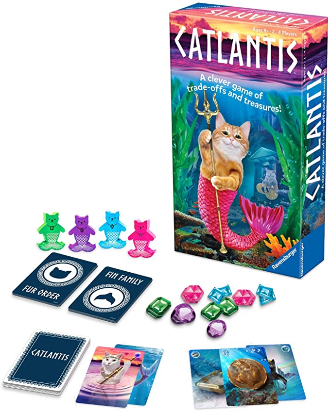 Catlantis game box cover art and pieces