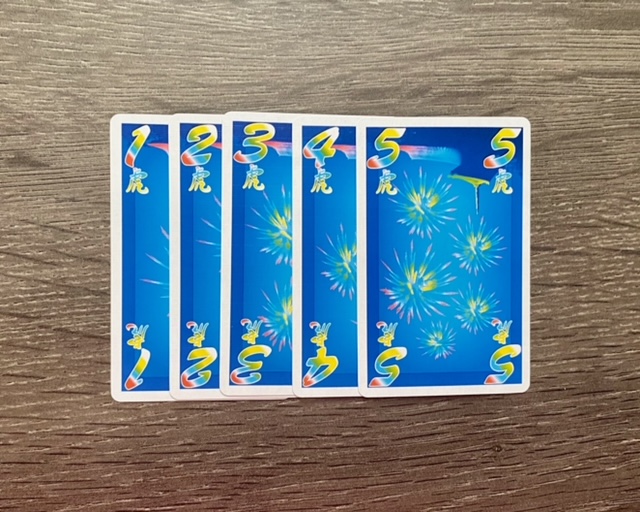 A run of cards 1-5