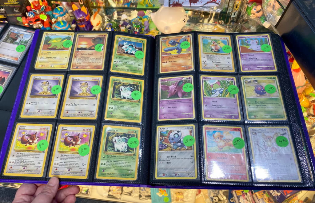 Pokemon cards in binder