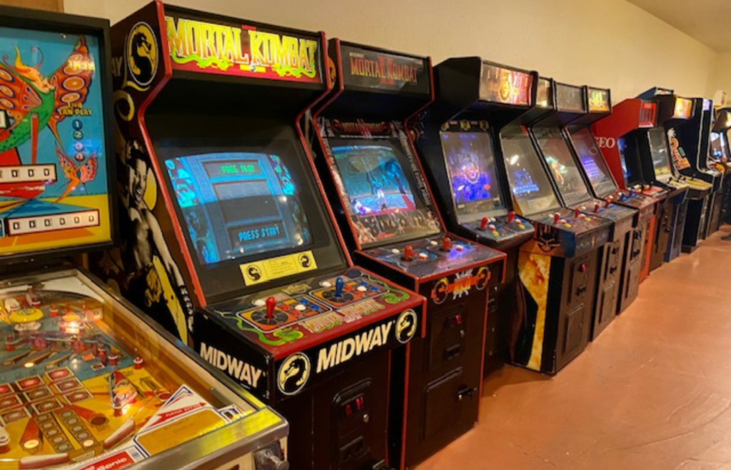 Wall of arcade games