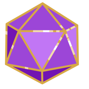 Digital drawing of a d20