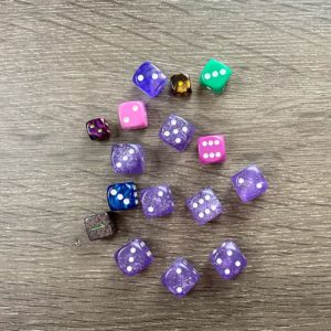 multi colored d6's