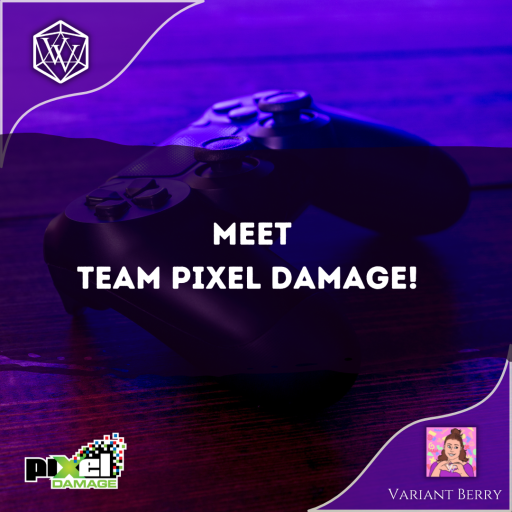 Text reads: Meet Team Pixel Damage
