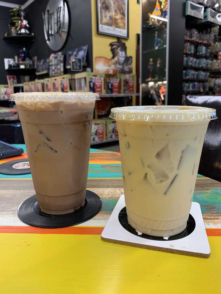 Two delicious, iced drinks served in the BAMF Coffeehouse!