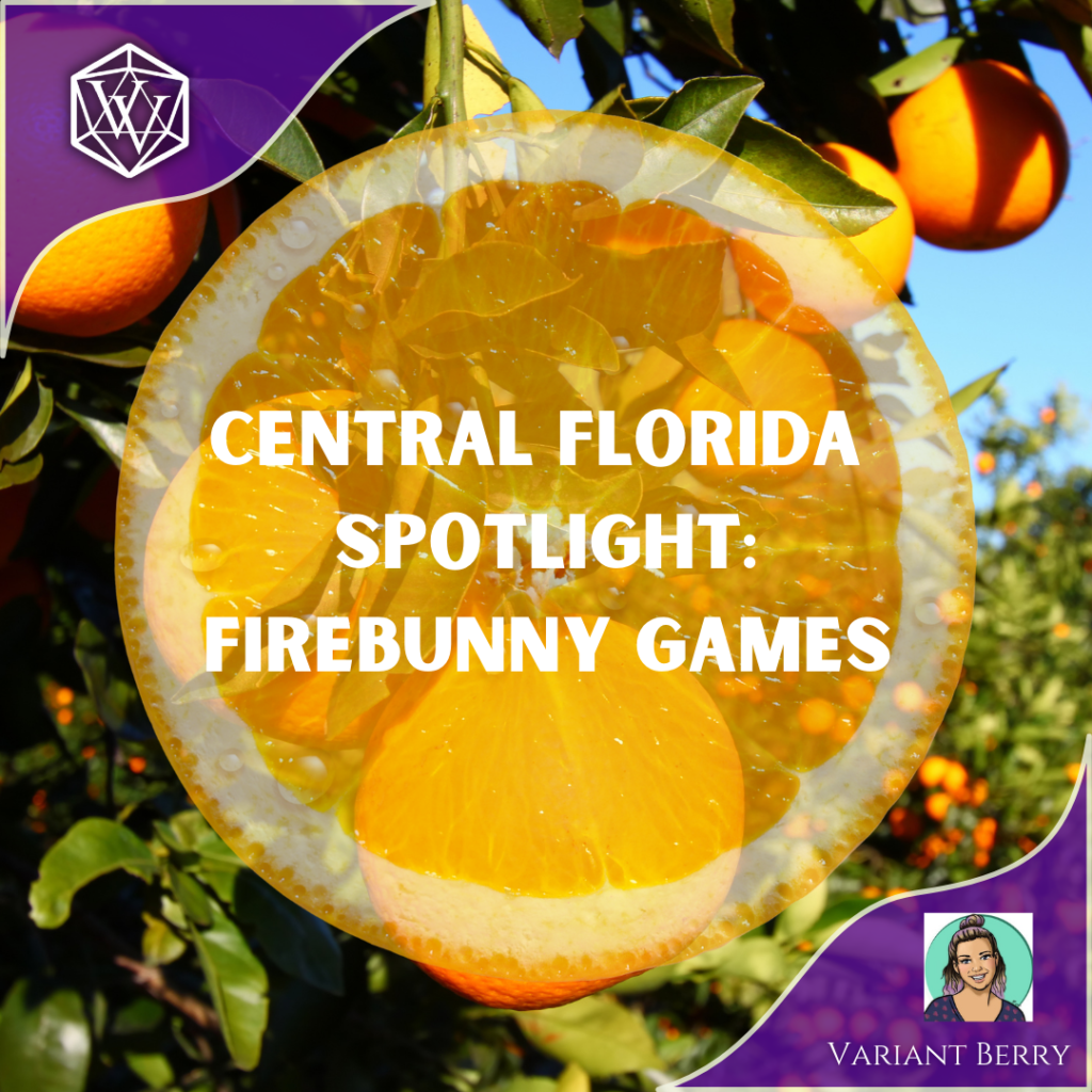 Text reads: Central Florida Spotlight Firebunny Games