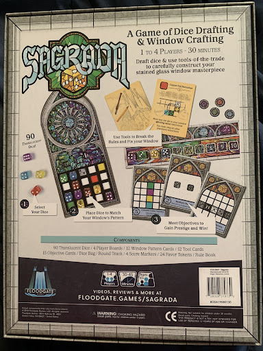 Sagrada Back of Game Box